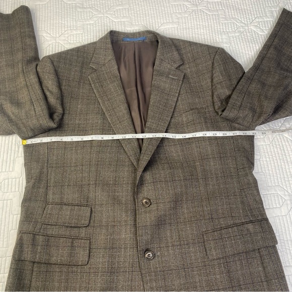 Rover & Lakes Wool Cashmere Suit Brown Plaid Jacket 46” Pants 34X32.5 AU Sz 52 - Picture 6 of 16